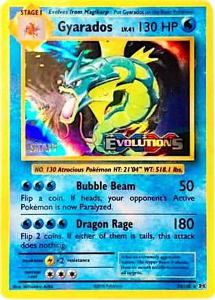 Gyarados - 34/108 (Prerelease) [Staff] 34 XY Black Star Promos Pokémon card