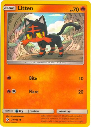 Miscellaneous Cards & Products Litten - 24/149 (Water Web Holo) #024