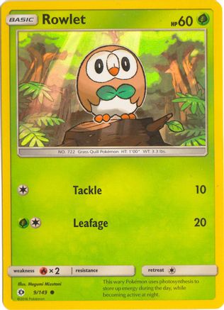 Miscellaneous Cards & Products Rowlet - 9/149 (Water Web Holo) #009