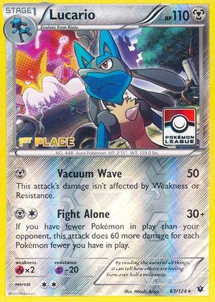 League & Championship Cards Lucario - 63/124 (Pokemon League) [1st Place] #063