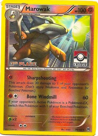 League & Championship Cards Marowak - 78/162 (Pokemon League) [3rd Place] #078