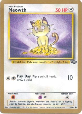 Miscellaneous Cards & Products Meowth - 56/64 (Gold Bordered Promo) #56