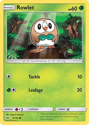 SM Base Set Rowlet #9