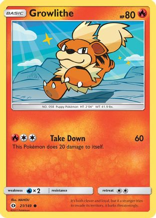 SM Base Set Growlithe #21