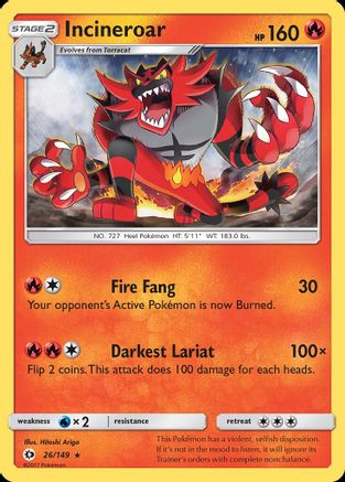 SM Base Set Incineroar #26