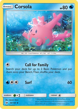 SM Base Set Corsola #36
