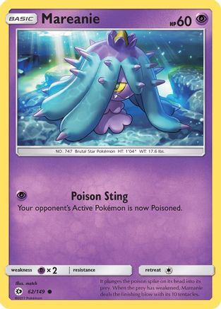 SM Base Set Mareanie #62