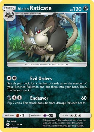 SM Base Set Alolan Raticate #77