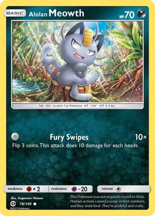 SM Base Set Alolan Meowth #78
