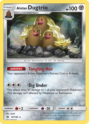 SM Base Set Alolan Dugtrio #87
