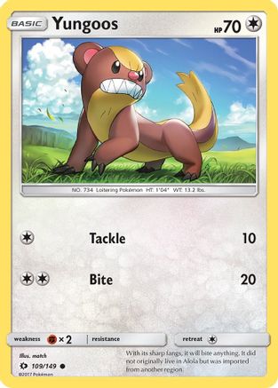 SM Base Set Yungoos #109