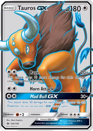 SM Base Set Tauros GX (Full Art) #144