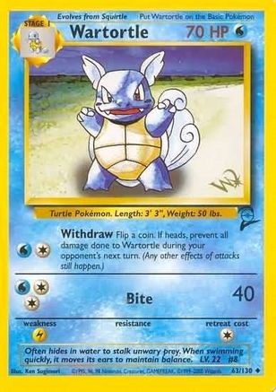 Wartortle [W Stamped] 63 Wizards Black Star Promos Pokémon card