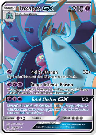 SM - Guardians Rising Toxapex GX (Full Art) #136