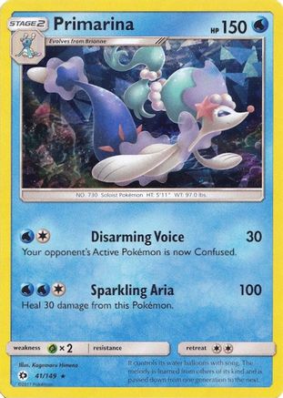 Deck Exclusives Primarina - 041/149 (Cracked Ice Holo) #041