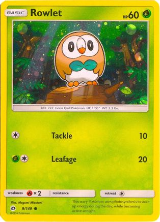 Miscellaneous Cards & Products Rowlet - 9/149 (Cosmos Holo) #009