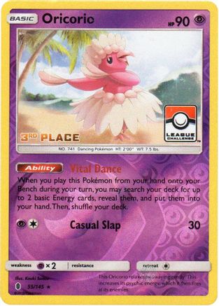 League & Championship Cards Oricorio - 55/145 (League Challenge) [3rd Place] #055
