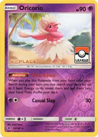 League & Championship Cards Oricorio - 55/145 (League Challenge) [4th Place] #055