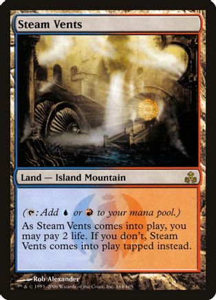 Steam Vents Light Play Normal English Magic Card Guildpact MTG TCG