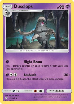 SM - Burning Shadows Dusclops #52