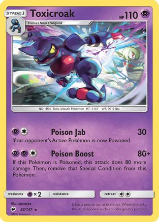 SM - Burning Shadows Toxicroak #55