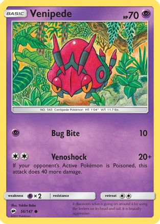 SM - Burning Shadows Venipede #56