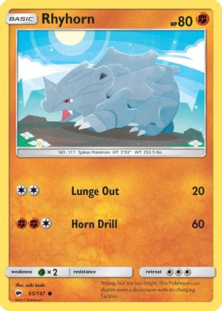 SM - Burning Shadows Rhyhorn #65