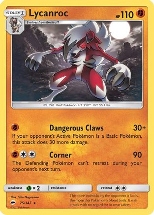 SM - Burning Shadows Lycanroc (75) #75