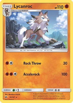 SM - Burning Shadows Lycanroc (76) #76