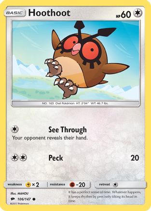 SM - Burning Shadows Hoothoot #106