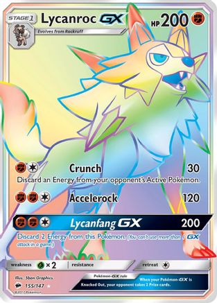 SM - Burning Shadows Lycanroc GX (Secret) #155
