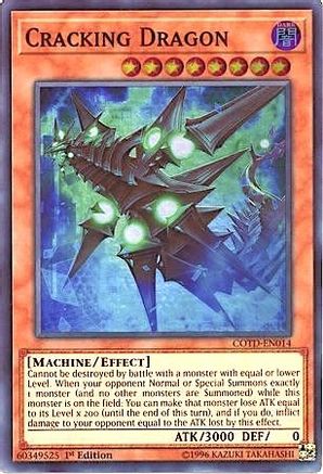 Details about   Cracking Dragon COTD-EN014 Super Rare 3 x Yu-Gi-Oh Card 1st Edition English Mint 