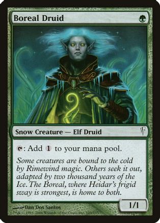 MTG Coldsnap ** Boreal Druid ** Elf Snow Creature X4 playset NM condition 