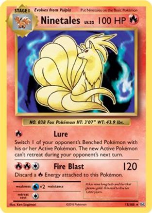 Deck Exclusives Ninetales - 15/108 (XY Evolutions) (Non-Holo) #015