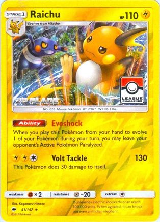 League & Championship Cards Raichu - 41/147 (League Challenge) [2nd Place] #041