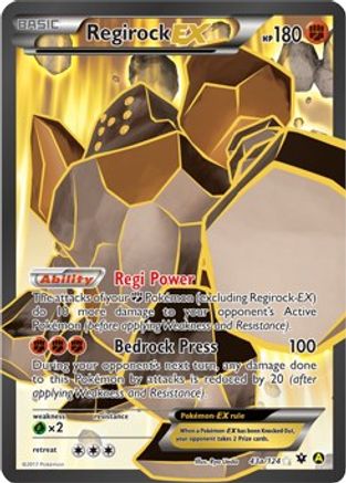 Regirock EX 043a Yellow A Alternate Pokémon card