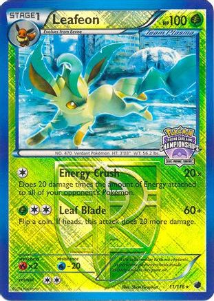Details about   Pokemon TCG Leafeon 11/116 Crosshatch Holo State Championships Promo NM 