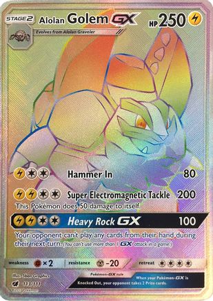 SM - Crimson Invasion Alolan Golem GX (Secret) #113