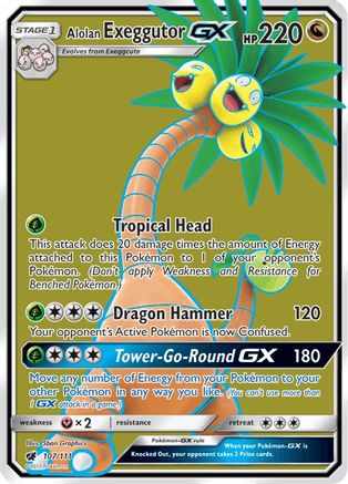 SM - Crimson Invasion Alolan Exeggutor GX (Full Art) #107