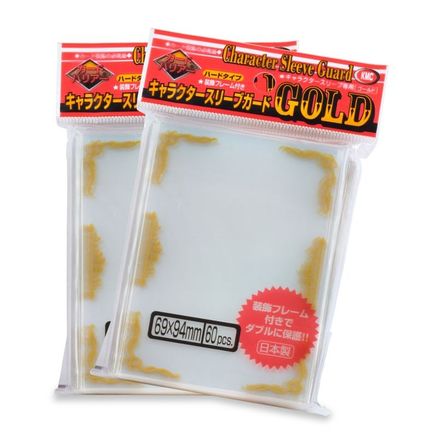 60 for sale online KMC Sleeves CG1492 Deck Protectors Character Guard Clear With Gold Pack 