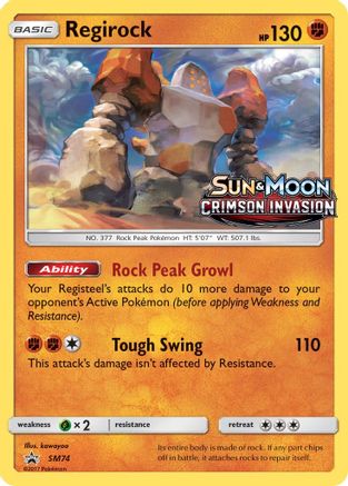 SM Promos Regirock - SM74 (Prerelease) #SM74