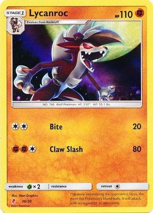 SM Trainer Kit: Lycanroc & Alolan Raichu Lycanroc (#30 Holofoil) #30