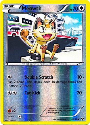Miscellaneous Cards & Products Meowth - 80/99 (Mirror Reverse Holo) #080