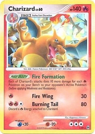 Miscellaneous Cards & Products Charizard - 1/99 (Cracked Ice Holo) #001