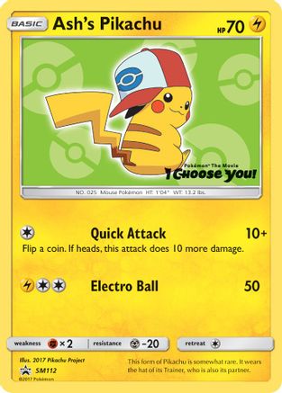 SM Promos Ash's Pikachu #SM112