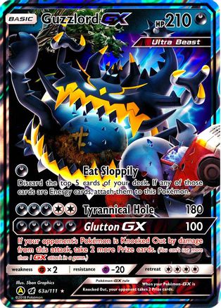 Guzzlord GX 063a Yellow A Alternate Pokémon card