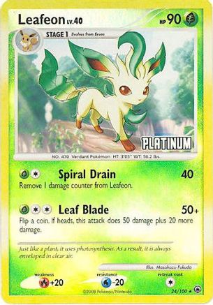 Leafeon - 24/100 [Platinum] 24 Burger King Promos Pokémon card