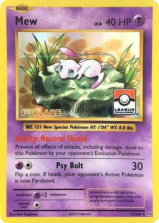 League & Championship Cards Mew - 53/108 (League Challenge) [1st Place] #053