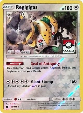 League & Championship Cards Regigigas - 84/111 (League Challenge) [2nd Place] #084
