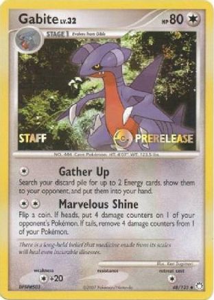 Gabite - 48/123 (Prerelease) [Staff] 48 DP Black Star Promos Pokémon card